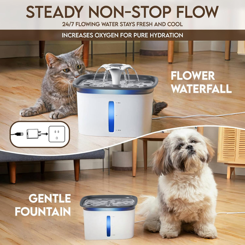 Steady non-stop flow - flower waterfall and gentle fountain modes