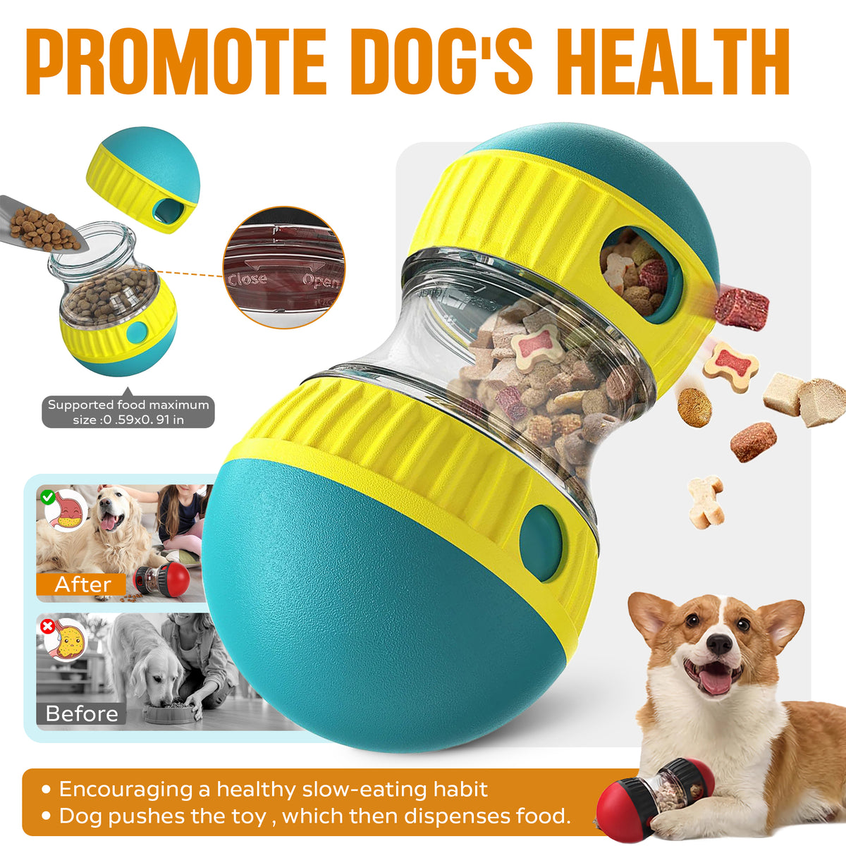 PlayTreat treat-dispensing dog toy - promotes healthy slow eating