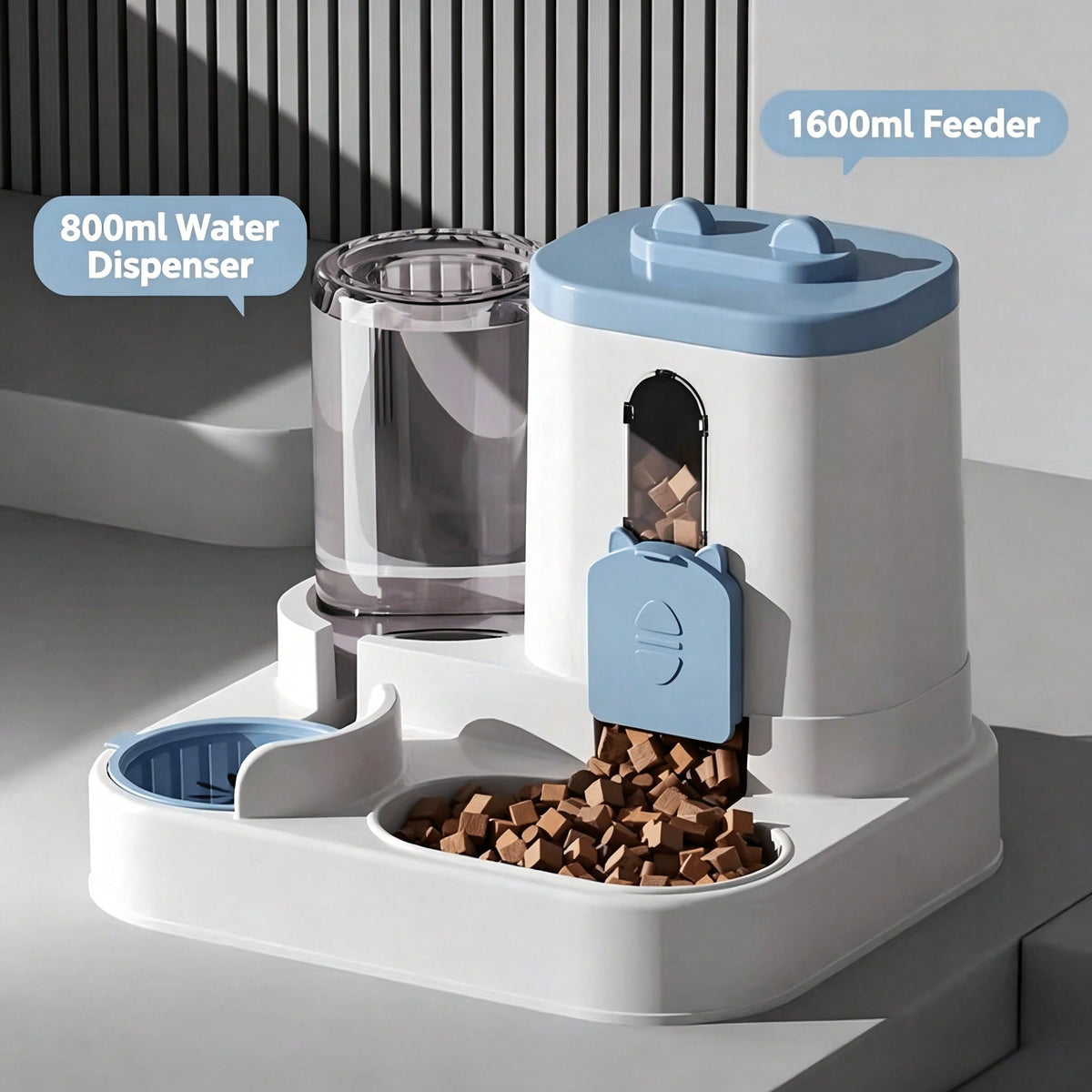 SmartServe 2-in-1 Gravity Pet Feeder - 1600ml feeder and 800ml water dispenser