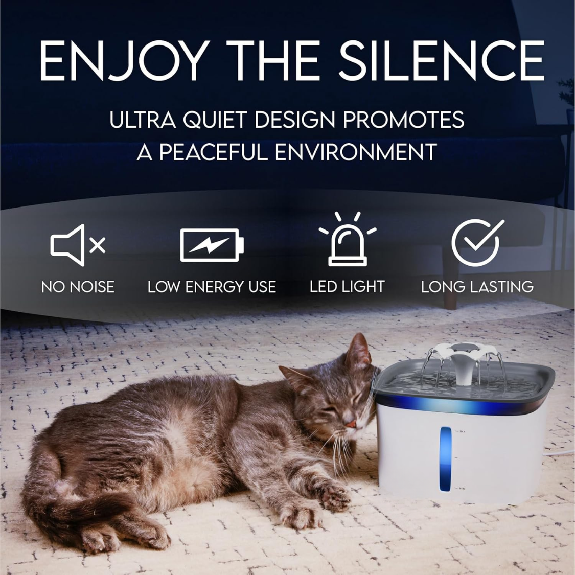 Ultra quiet design - peaceful environment for pets